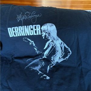 Rick Derringer Black XL men’s tee shirt signed